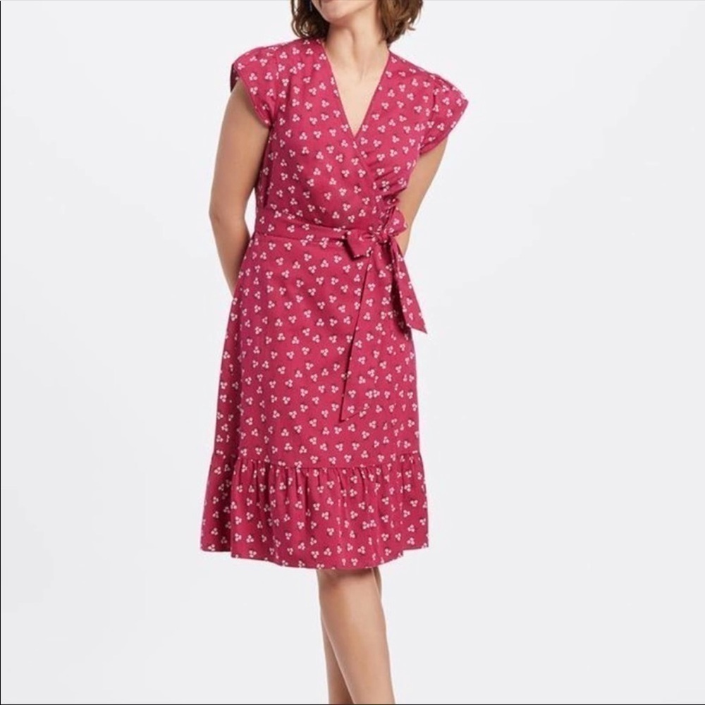 Draper James Floral Wrap Flounce Dress Size 2 Women